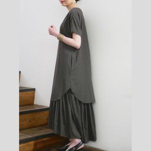 Black Crane Double Dress in Black